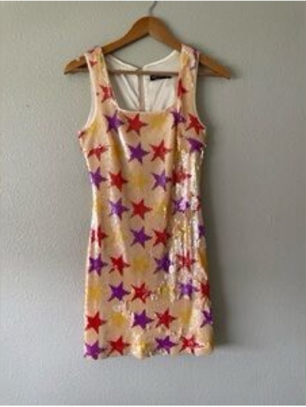 Nasty Gal Sequin Star Mini Dress in Yellow with Multicolor Stars - Picture 4 of 4